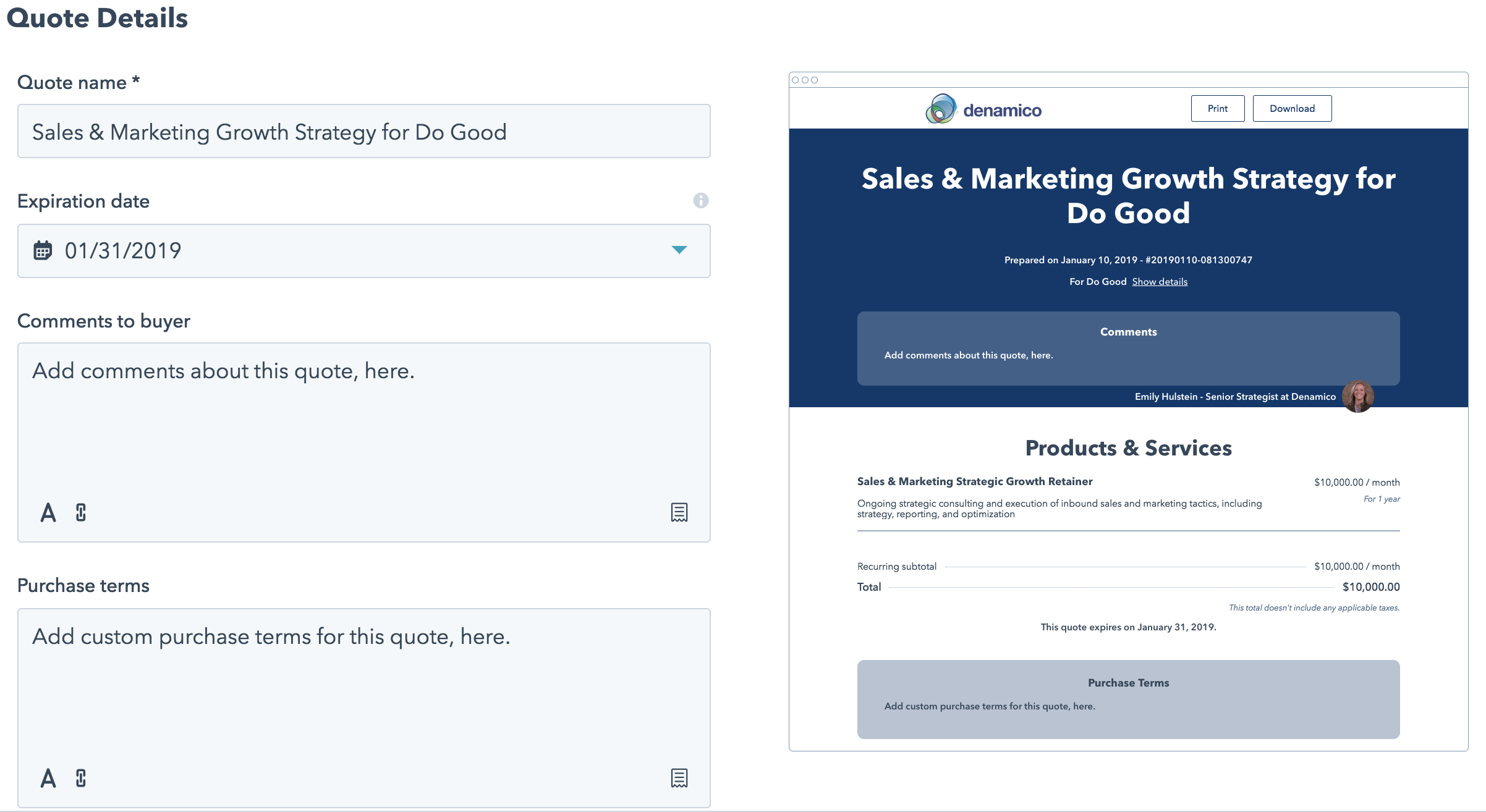 How To Create A Quote Template In Hubspot